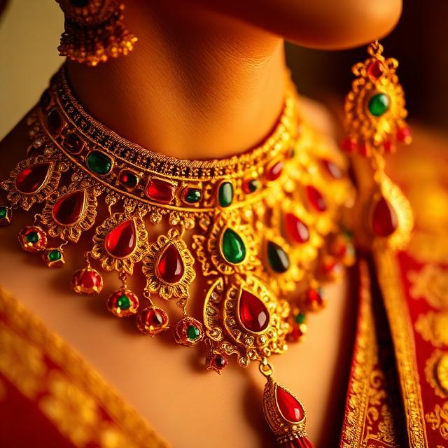 Ornate traditional gold jewellery